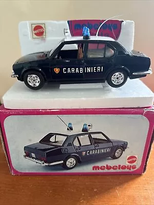 Mebetoys Mattel Alfa Rome Alfetta Carabinieri Police 6567 Diecast Car W Box 1/25 • $200