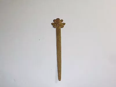 Vintage India Brass Tone Rose Letter Opener Art Deco • $12.99