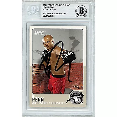 BJ Penn UFC Signed 2011 Topps Title Shot Legacy MMA Beckett BGS On-Card Auto • $126.20