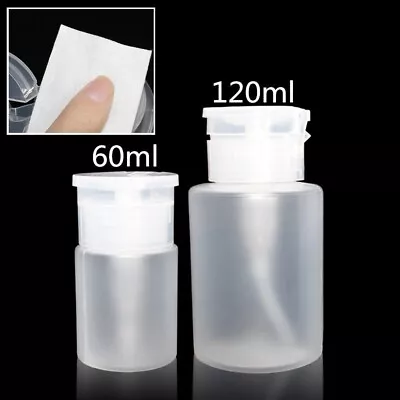 £2.99 • Buy 1- 3Pcs Nail Polish Remover Alcohol Push Down Empty Pump Dispenser Clear Bottle