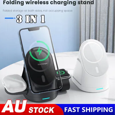 $36.79 • Buy 3IN1 Magnetic Wireless Charging Station Dock IPhone 13 14 Pro Max IWatch Airpod