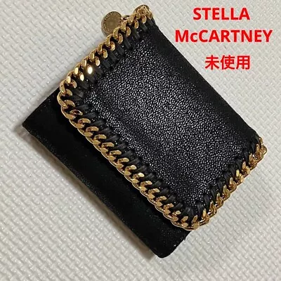 STELLA MCCARTNEY Falabella Compact Wallet Black Tri-Fold UNUSED Shipping From JP • $222.30