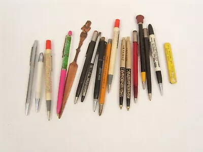 LOT Vintage Ink Pens Mechanical Pencils Advertising Etc 50-70's 17 Pieces Estate • $2.99