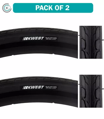 Pack Of 2 Kenda Kwest 700x25 Clincher Wire TPI 110 Blk/Bsk Reflective Road Tire • $49.78