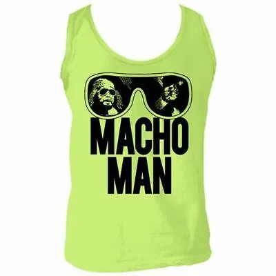 Adult WWE World Wrestling Entertainment Old School Macho Man Glasses Green Tank • $22.95