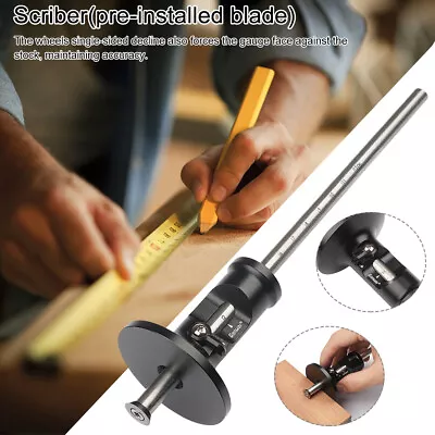 Marking Gauge Woodworking Scriber Micro Adjustable Wheel Portable Ruler Durable • $35.33