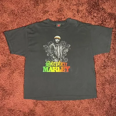 Stephen Marley Graphic T-Shirt Adult 2XL Black Rastafari Zion Music Tee 00s • $25