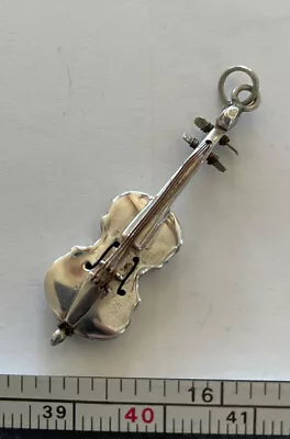 925 Sterling Silver Violin Necklace Pendant Charm Musical Instrument Fine Detail • $26