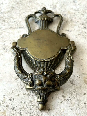 $219 • Buy 8 1/2  Antique 1886 Victorian New Orleans Gargoyle Baroque Torchiere Doorknocker