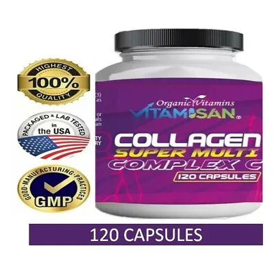 100% Natural Multi Collagen Peptides Anti Aging Skin Collagen Pills 120 Capsules • $13