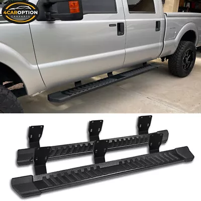 Fits 99-16 Ford F250 Super Duty Crew Cab 6  V Running Boards Side Step Bar Black • $165.67