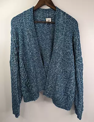 Cabi Astral Cardigan Sweater Size Large Chunky Open Knit Celestial Blue 4095 • $27.99