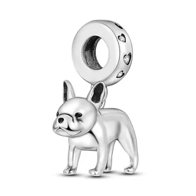 Genuine Sterling Silver 925 Bulldog Puppy Dog Pet Charm Animal Lover Love Hearts • £14.99