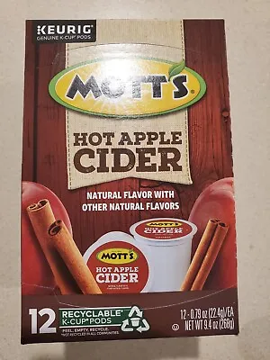 One 12 Ct. Mott's Hot Apple Cider  Keurig K-cups Best By 5/1/25 • $5