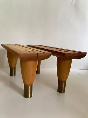 4 Mid Century Modern Tapered Salvaged Wooden Legs 4.5” Long • $24.99