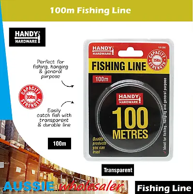 $5.45 • Buy AU Fishing Line 35lbs 100m Transparent Durable Heavy Duty Multi-purpose