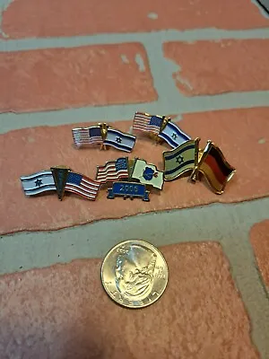 USA American Flag Israel Israeli Flag Pin Lot Of 5 • $13.99