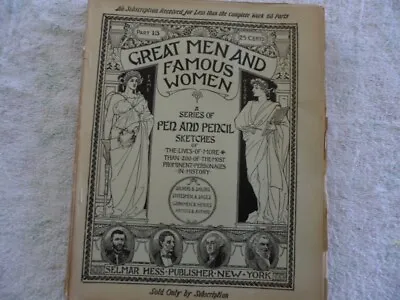 Great Men And Famous Women A Series Of Pen Pencil Sketches Vintage Art Book 1894 • $18