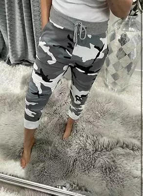 Ladies Womens Floral Print Italian Trousers Casual Magic Jogging Bottoms Pants • £11.49