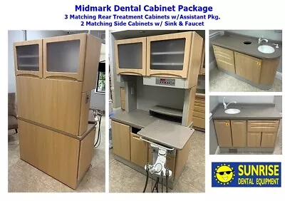 Midmark 3 Room Dental Cabinet Pkg. - 3 Rear Treatments & 2 Side Cabinets W/ Sink • $19000