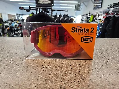 100% Strata 2 Goggles Fletcher With Red Mirror Lens  50421-251-06 • $25