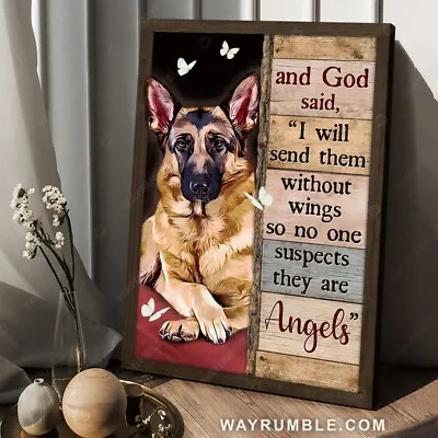 German Shepherd Drawing Butterfly I Will Send Them Without Wings - Jesus • $15