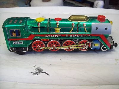 Very Rare!!! Vintage Battery Operated Giant Locomotive Windy Express  Tin Train • $10.99