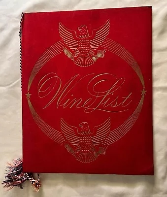 United States Lines / Ss United States Red Flock Wine List With Tassel Ca. 1968 • $20