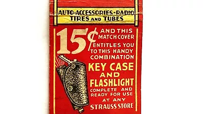Rare 1937 Strauss Auto Supply Stores Travelene Motor Oil+$.15 Key Case Offer • $0.99