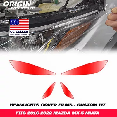 PreCut Headlights Clear Covers Bra Film Kit PPF Fits 2016-2022 MX-5 MIATA • $44.99