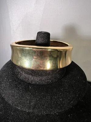 Vtg Gold Tone Polished Metal Hinged Clamper Cuff Bracelet • $12.95