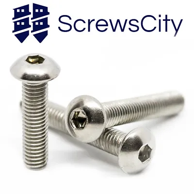 Button Head Screws Hexagon Allen Socket Bolts A2 Stainless Steel M3 M4 M5 M6 M8 • £2.22