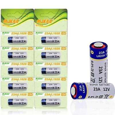 10 Count A23 A23G 12V Alkaline Battery For Remote Control Garage Doors Opener • $10.62