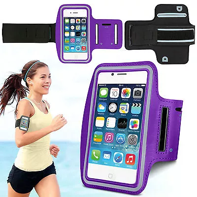 Sports Running Jogging Gym Armband Waterproof Case Cover For IPhone 4 4s Purple • £3.27