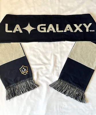 LA GALAXY Los Angeles Galaxy MLS Soccer Team Winter Knit Fringed Scarf One Size • $18