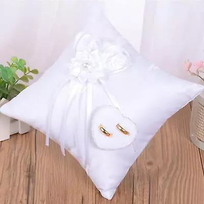 Wedding Rings Pillow Without Rings Handmade Rings Holder Rings Bearer Cushion • £10.58