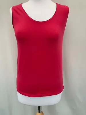 £5.99 • Buy Vest Top East Size 14 Pink Cotton Blend Sleeveless Round Neck Womens