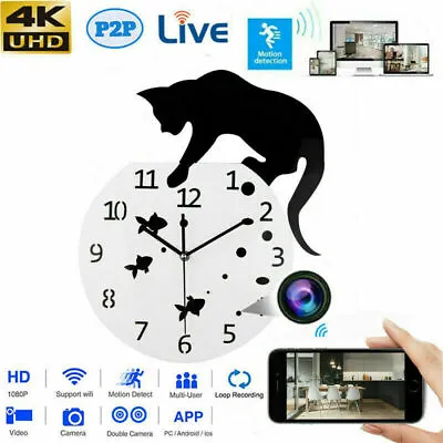 HD 1080P WIFI P2P Wall Hanging Clock Security Nanny Camera DVR Motion Detection • $99.99