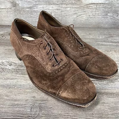 Vintage The Johnston & Murphy Shoe Brown Suede Size 11.5B • $58.50