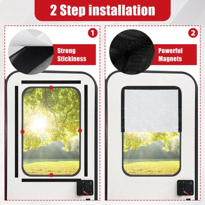 $12.48 • Buy RV Blackout Window Cover Foldable Portable US RV Door Window Shade Oxford Cloth❀