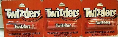 TWIZZLERS Strawberry Flavored Lip Balm  0.12 Oz X 3  ***SHIPS FREE*** • $8.95