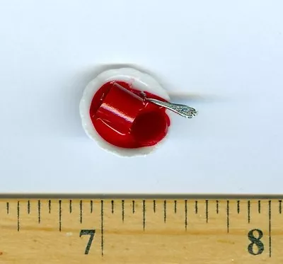 Dollhouse Miniature Size White Bowl Of Cranberry Sauce • $4.98