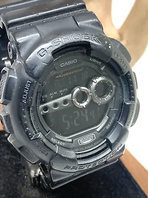 Casio Men's Watch GD100 G-Shock Military Sport Black Resin Strap 3263 USED • $49.47