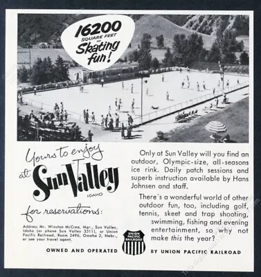 1958 Sun Valley Ski Area Ice Skating Rink Skaters Photo Vintage Print Ad • $9.99