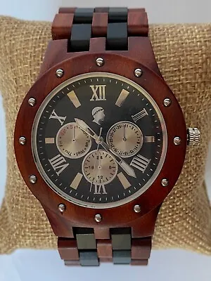 Wooden Chronograph Design Watch With Custom Box - Unique Timepiece! • £13.99