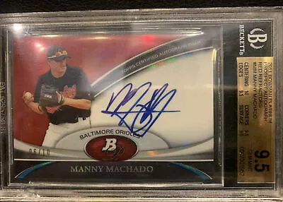 2011 Bowman Platinum Manny  Machado Rookie Red RefractorAuto Gem Mint 9.5. 10 • $1800