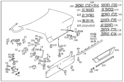 OEM Mercedes Benz New Genuine Trunk License Plate Trim Cover Molding Cap - W124 • $8.95