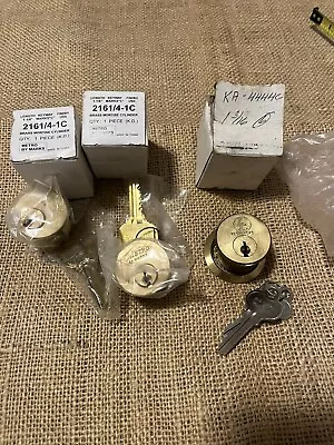 Lot 3 Mortise Cylinder Heavy Brass Door Locks - Metro By Marks • $9.99