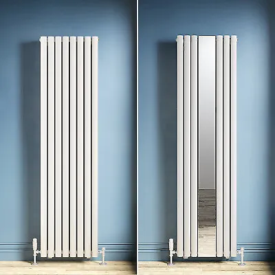 Vertical Radiator Mirror Oval Column White Central Heating Tall Upright Rads • £17.99
