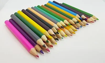 Colouring Color Pencils Art 32 Pcs Of Childrens Kids Half Size Small • £2.99